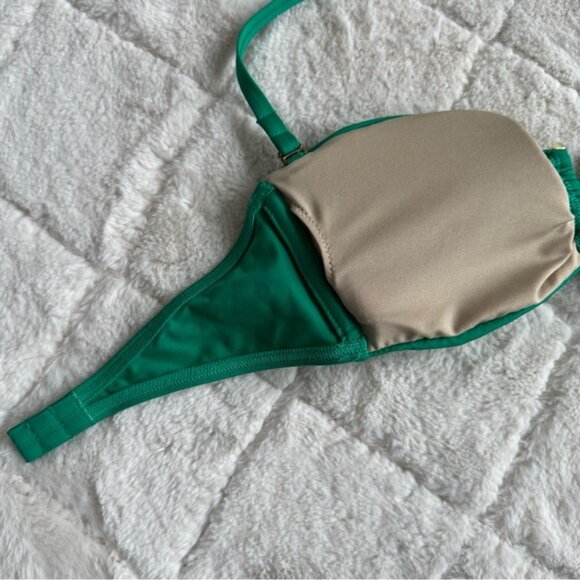 Victoria's Secret | Jewel Green Strapless Halter Bikini Top | Size Extra Small - Picture 7 of 10